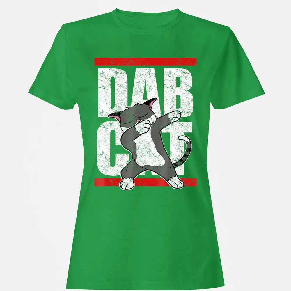 Dab Cat  Dabbing Kitty Feline Pet Distressed Women's T-shirt - 7