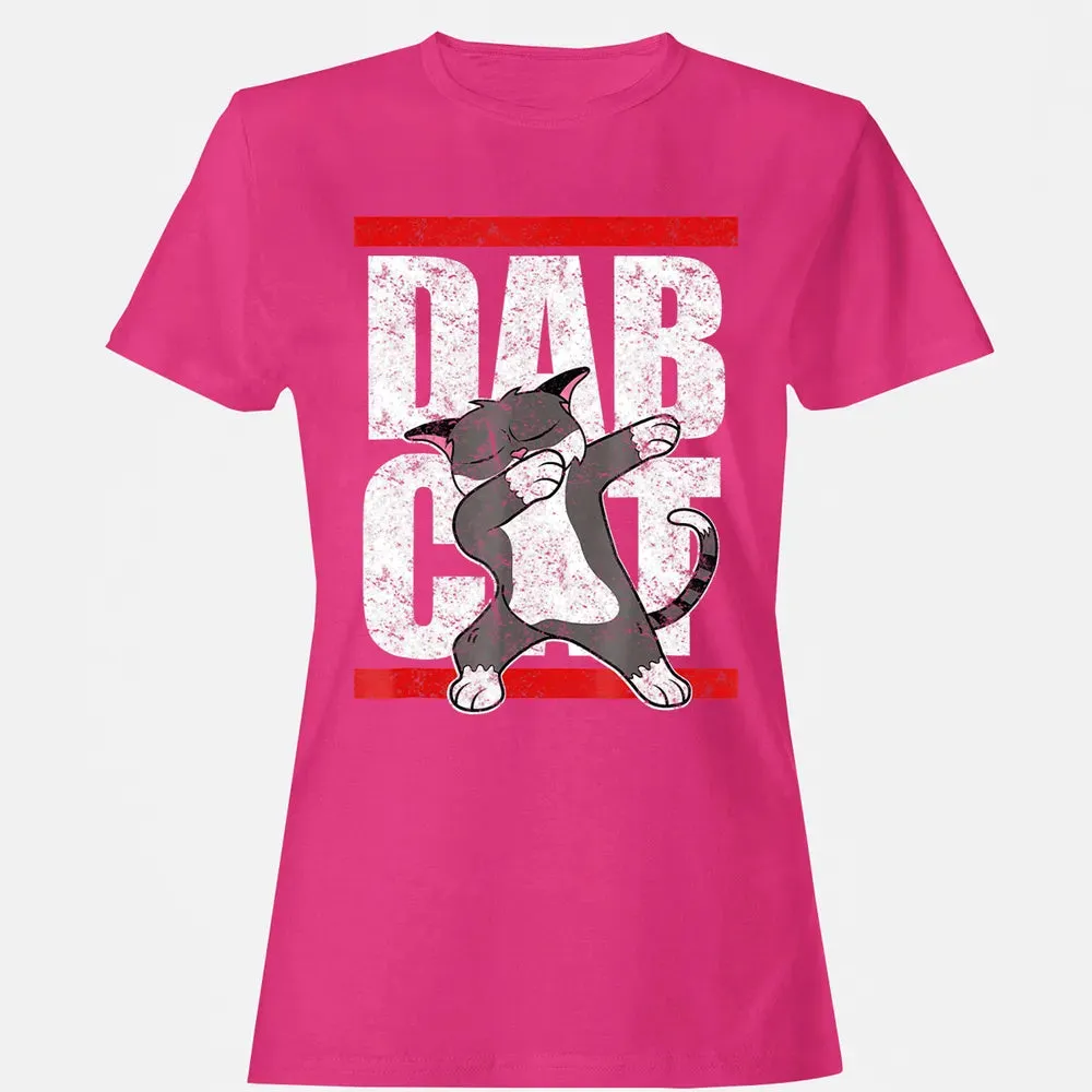 Dab Cat  Dabbing Kitty Feline Pet Distressed Women's T-shirt - 6