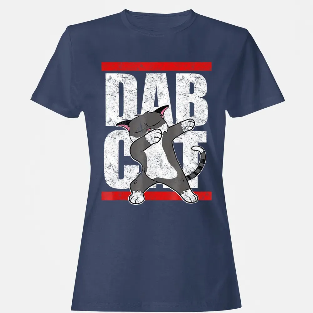 Dab Cat  Dabbing Kitty Feline Pet Distressed Women's T-shirt - 10