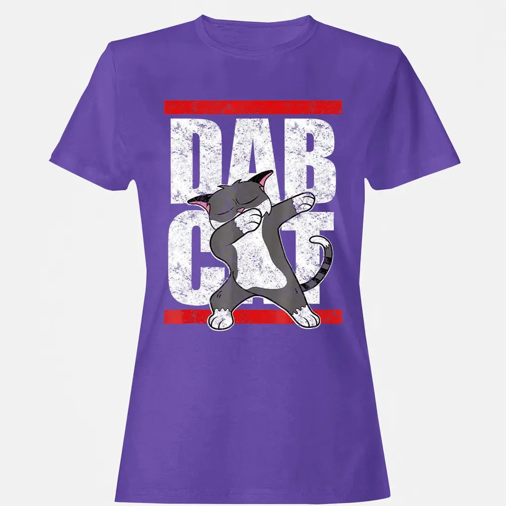 Dab Cat  Dabbing Kitty Feline Pet Distressed Women's T-shirt - 12