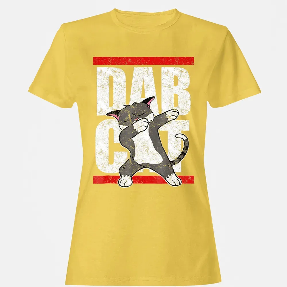 Dab Cat  Dabbing Kitty Feline Pet Distressed Women's T-shirt - 4
