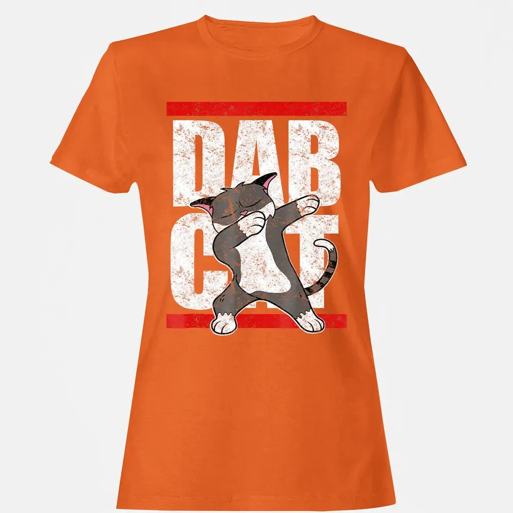 Dab Cat  Dabbing Kitty Feline Pet Distressed Women's T-shirt - 11
