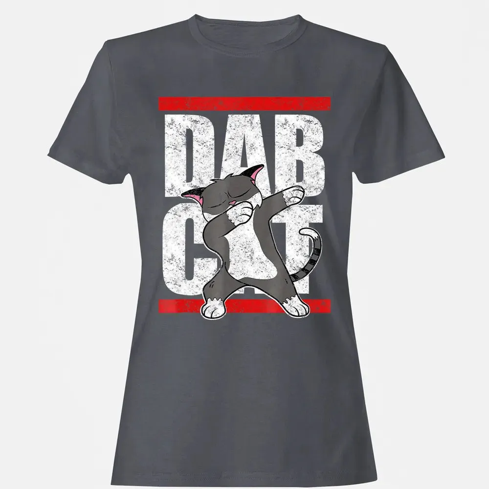 Dab Cat  Dabbing Kitty Feline Pet Distressed Women's T-shirt - 5