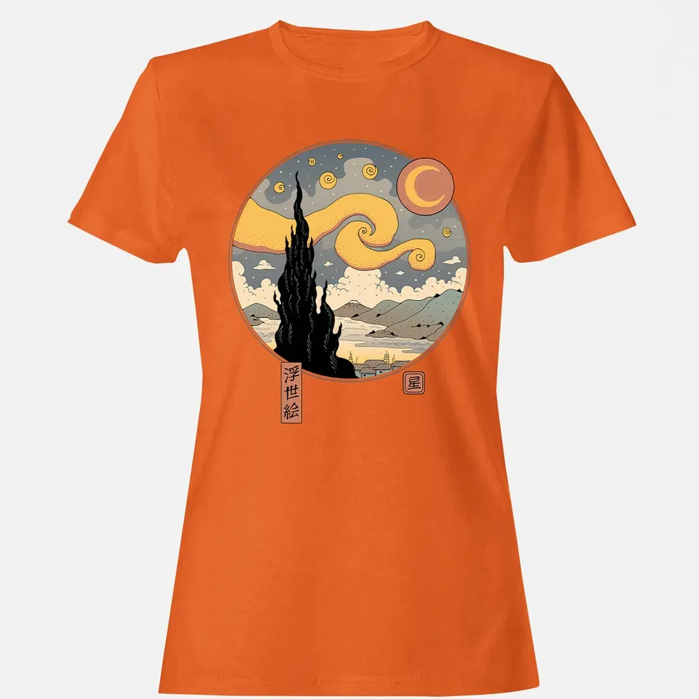 Starry Ukiyo-e Night Women's T-shirt - 11