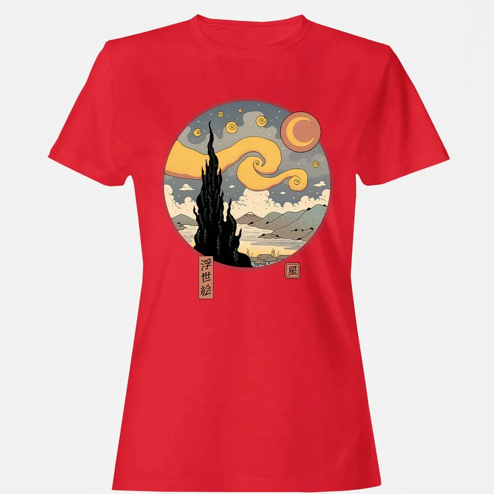 Starry Ukiyo-e Night Women's T-shirt - 13