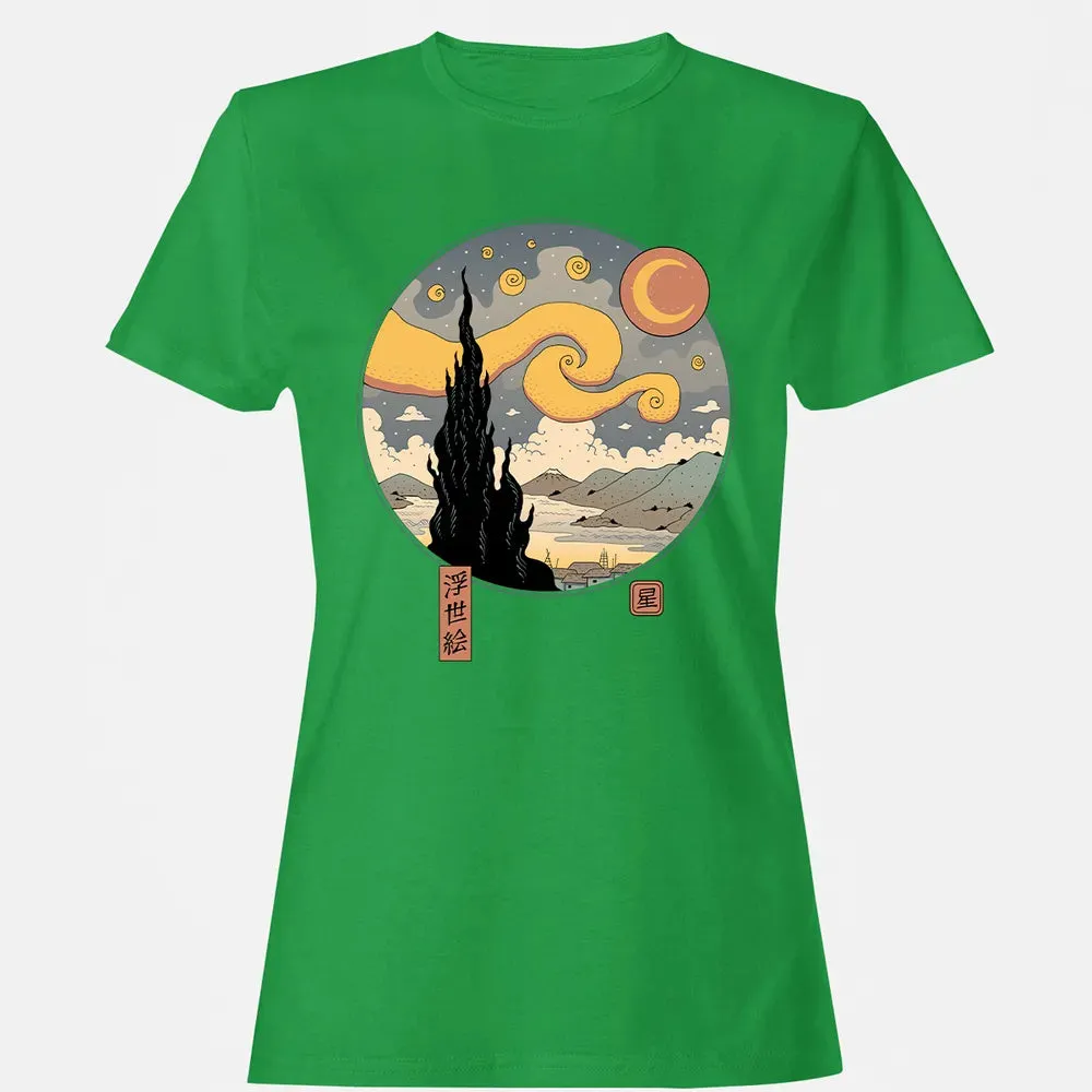 Starry Ukiyo-e Night Women's T-shirt - 7