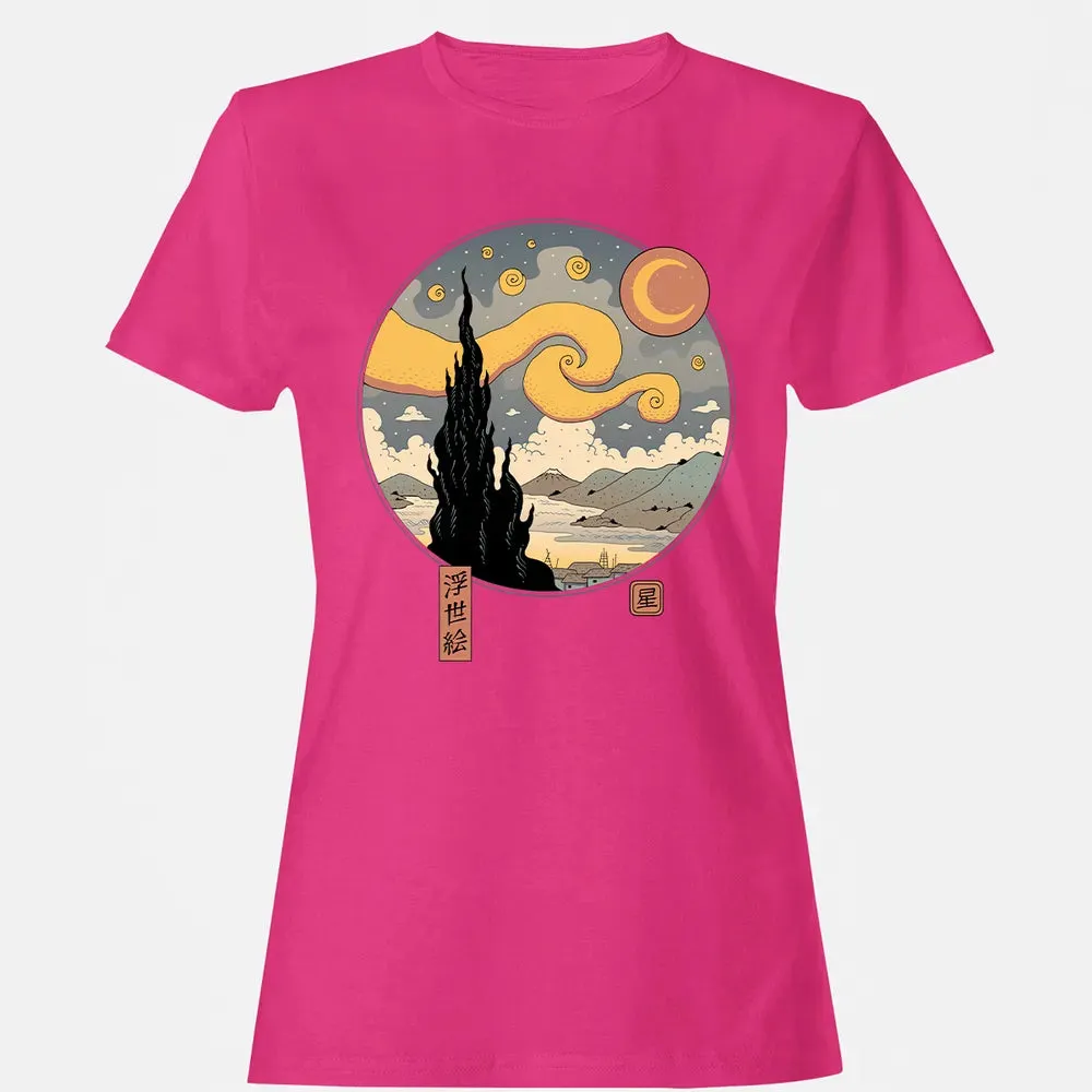 Starry Ukiyo-e Night Women's T-shirt - 6