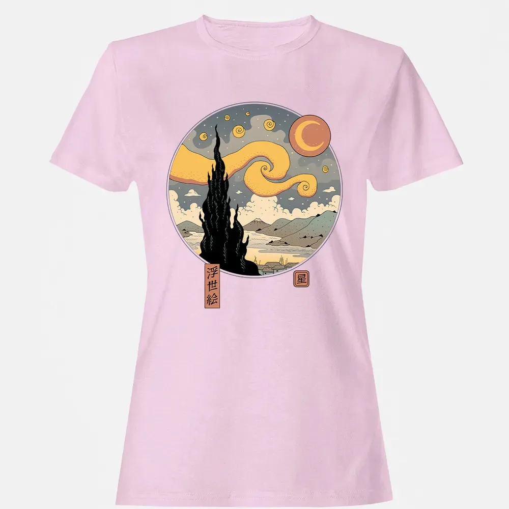 Starry Ukiyo-e Night Women's T-shirt - 9