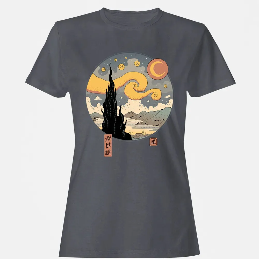Starry Ukiyo-e Night Women's T-shirt - 5