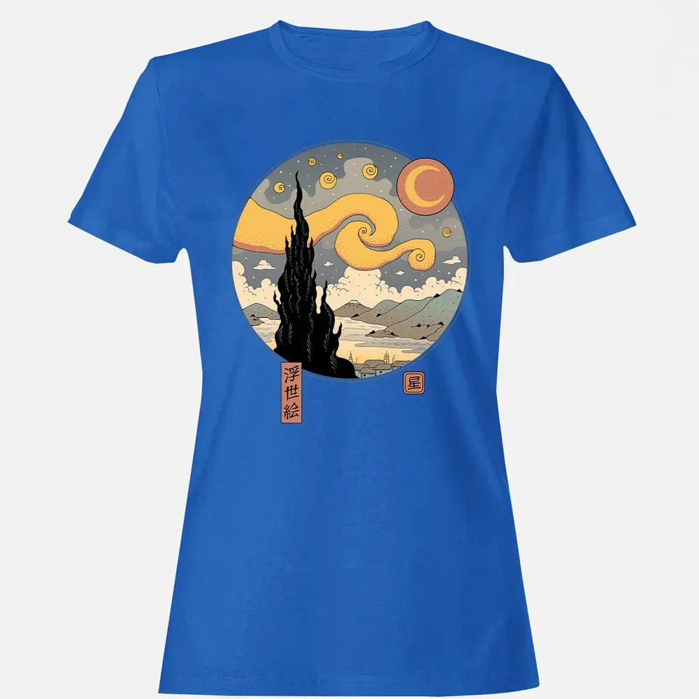 Starry Ukiyo-e Night Women's T-shirt - 14