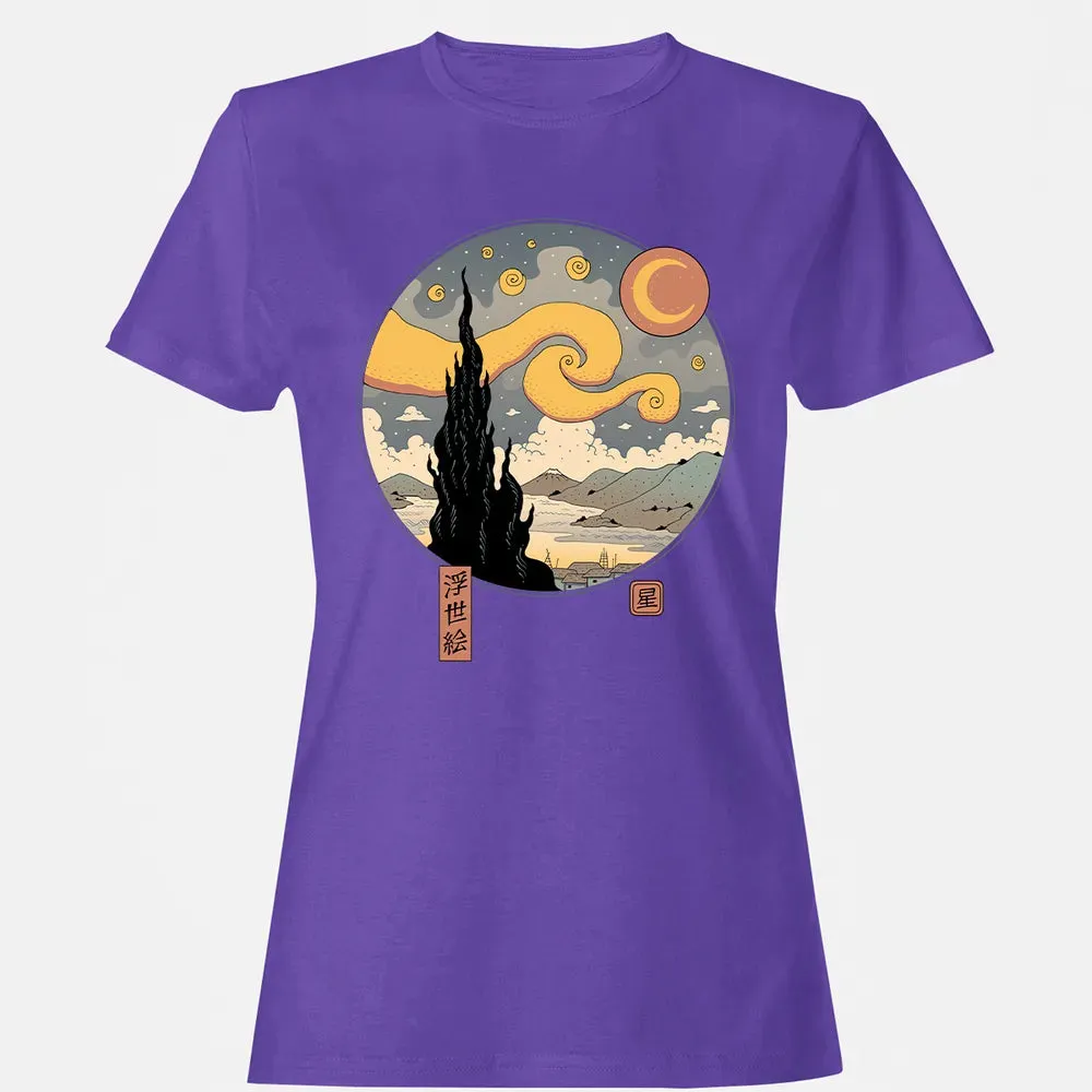 Starry Ukiyo-e Night Women's T-shirt - 12