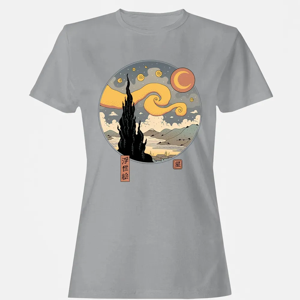 Starry Ukiyo-e Night Women's T-shirt - 15