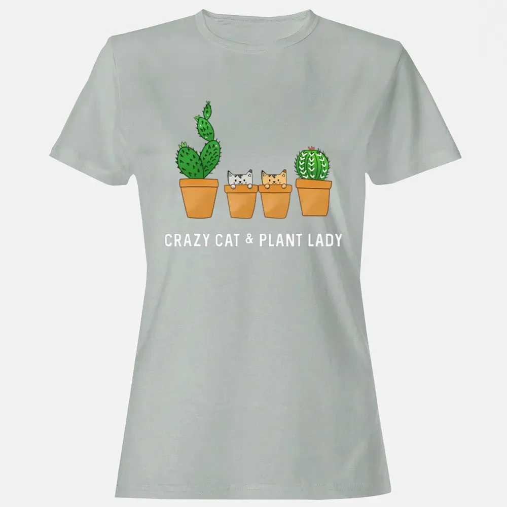 Catcus Cat Cactus Succulent Crazy Plant Mom Gift Women's T-shirt - 2