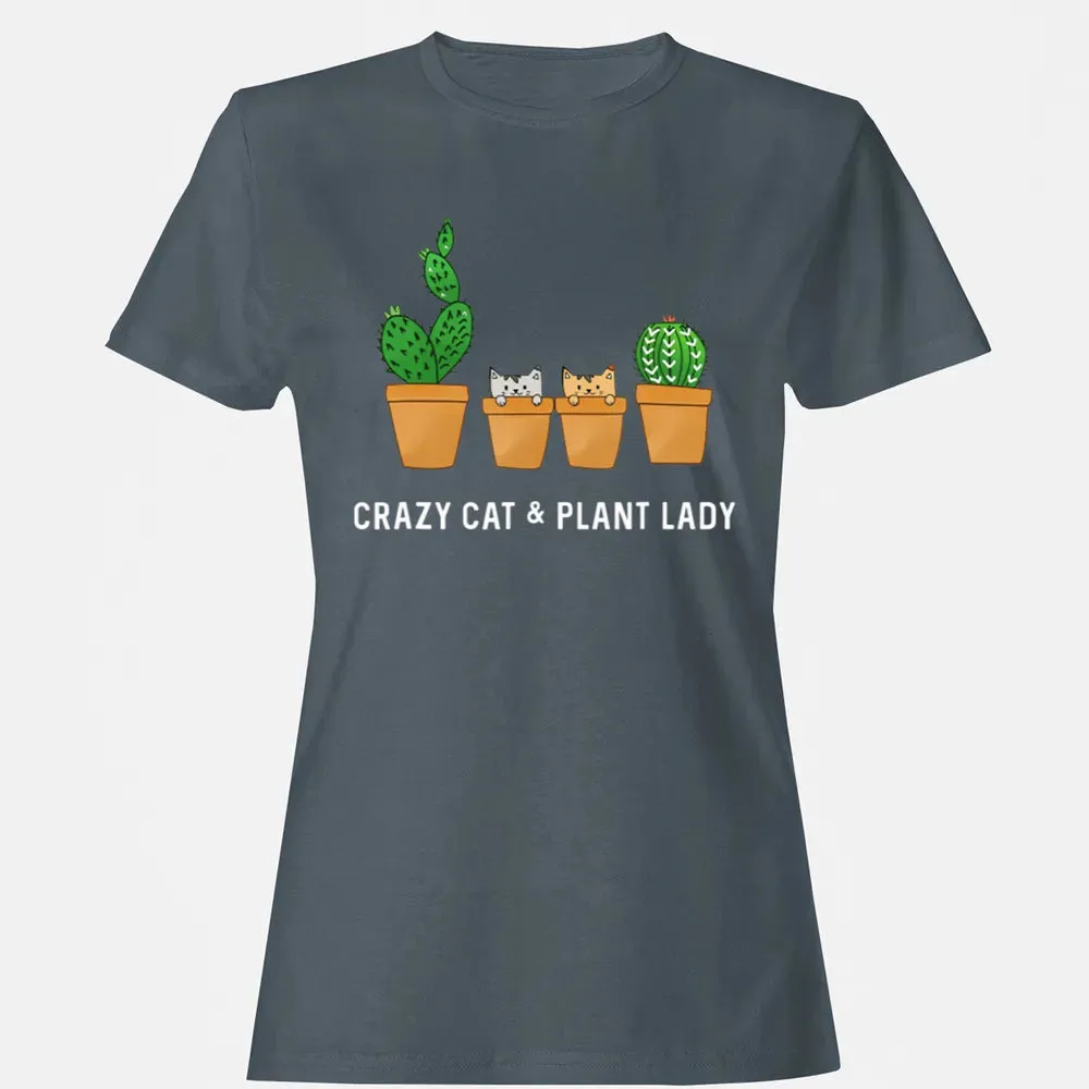 Catcus Cat Cactus Succulent Crazy Plant Mom Gift Women's T-shirt - 3