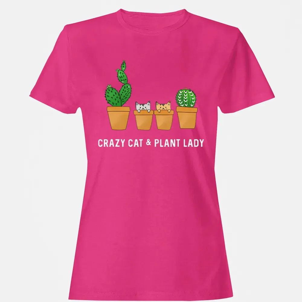 Catcus Cat Cactus Succulent Crazy Plant Mom Gift Women's T-shirt - 6