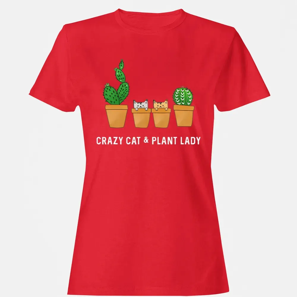 Catcus Cat Cactus Succulent Crazy Plant Mom Gift Women's T-shirt - 13
