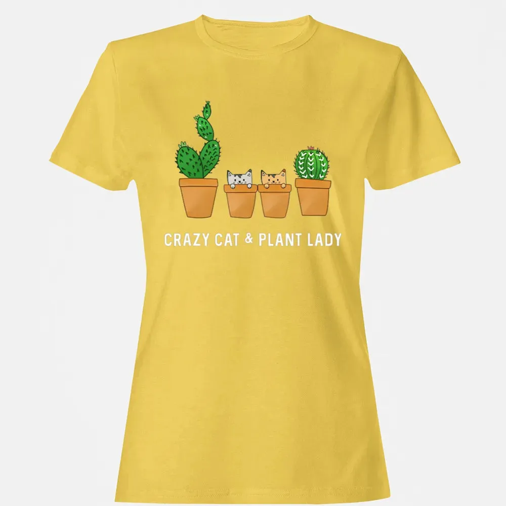 Catcus Cat Cactus Succulent Crazy Plant Mom Gift Women's T-shirt - 4