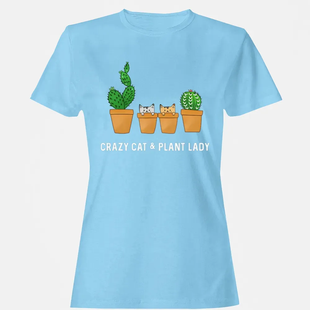 Catcus Cat Cactus Succulent Crazy Plant Mom Gift Women's T-shirt - 8