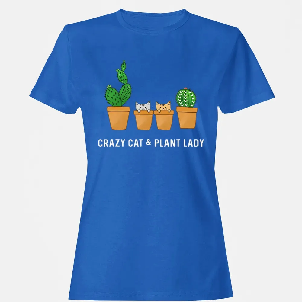 Catcus Cat Cactus Succulent Crazy Plant Mom Gift Women's T-shirt - 14