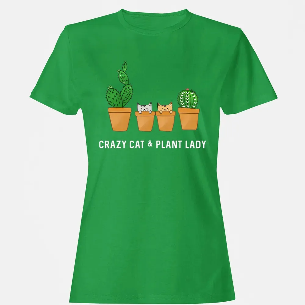 Catcus Cat Cactus Succulent Crazy Plant Mom Gift Women's T-shirt - 7