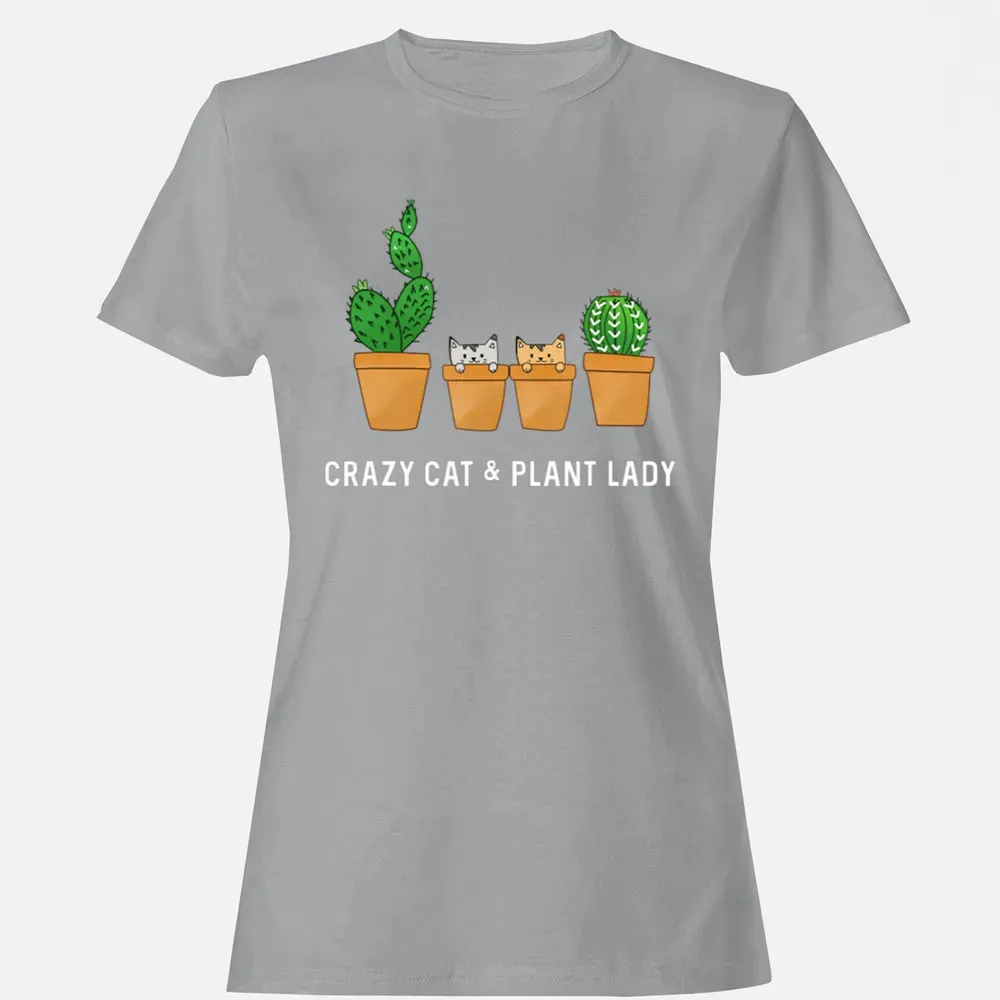 Catcus Cat Cactus Succulent Crazy Plant Mom Gift Women's T-shirt - 15