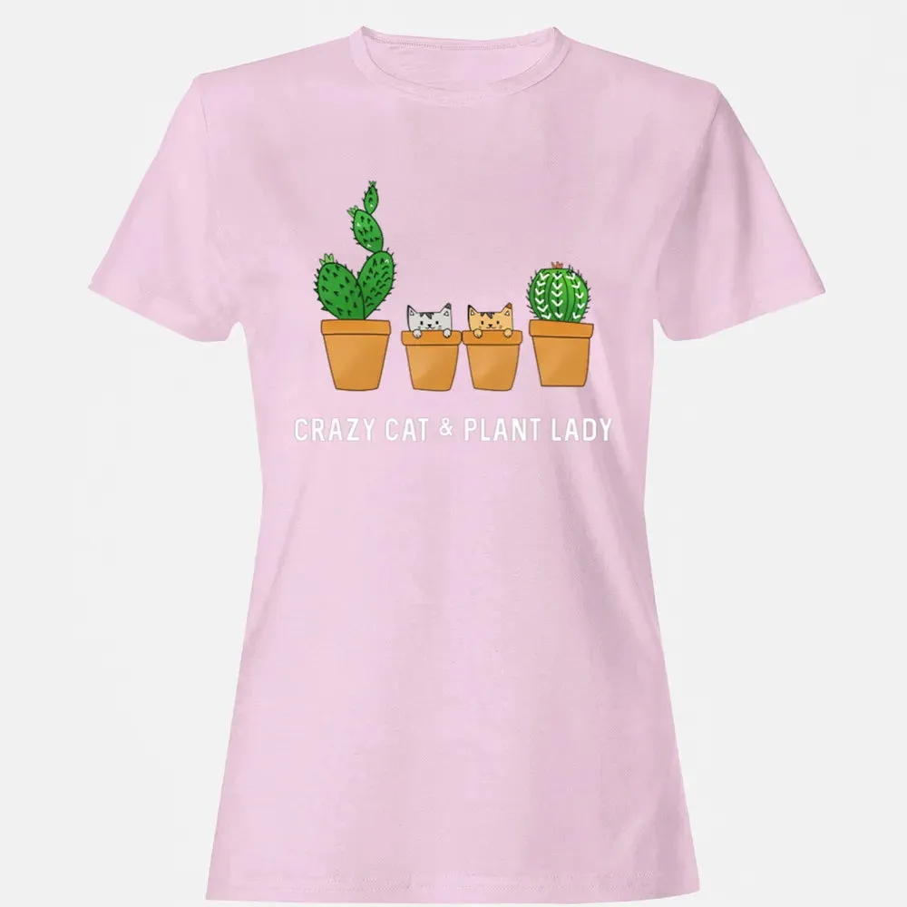 Catcus Cat Cactus Succulent Crazy Plant Mom Gift Women's T-shirt - 9