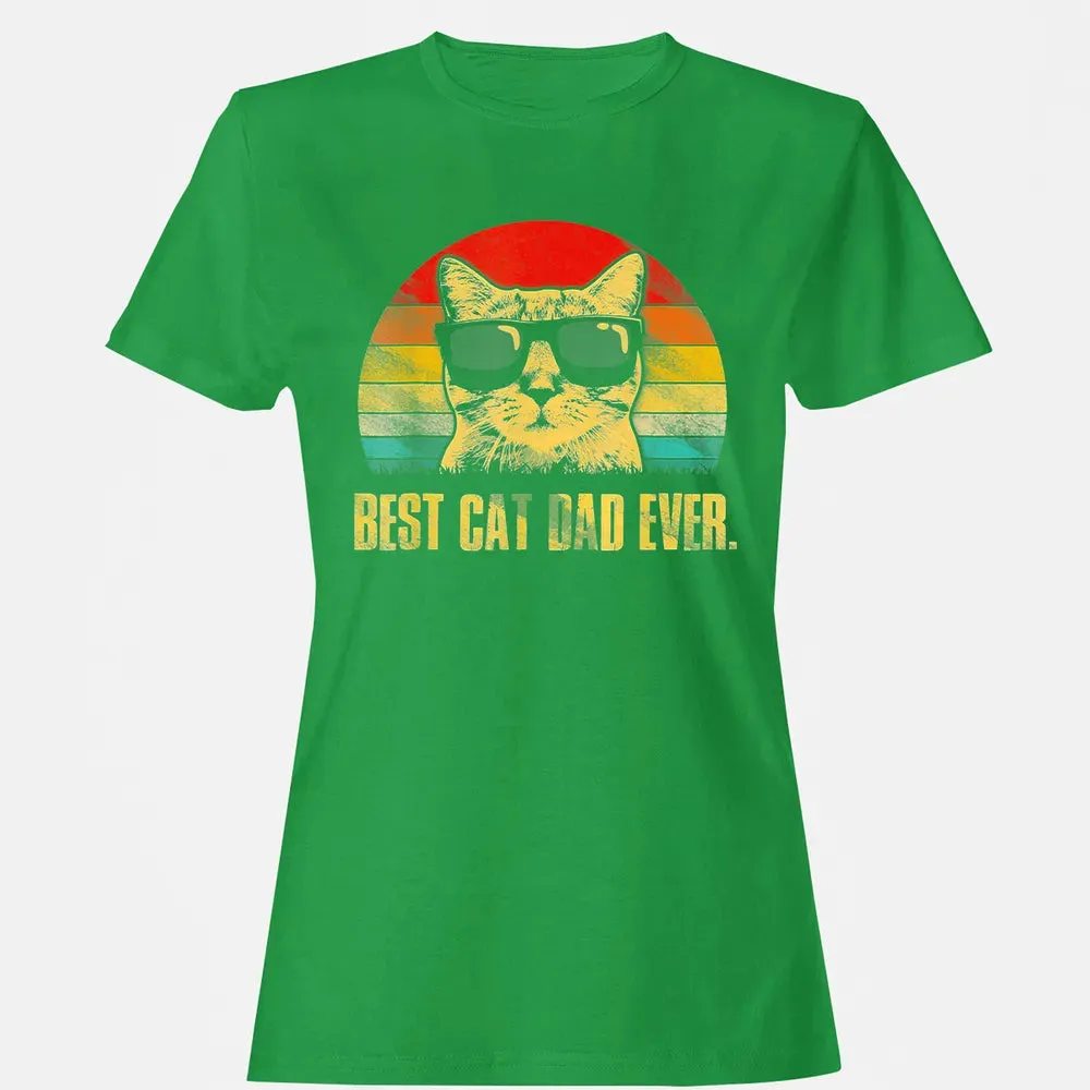 Mens Best Cat Dad Ever  Funny Cat Dad Father Women's T-shirt - 7