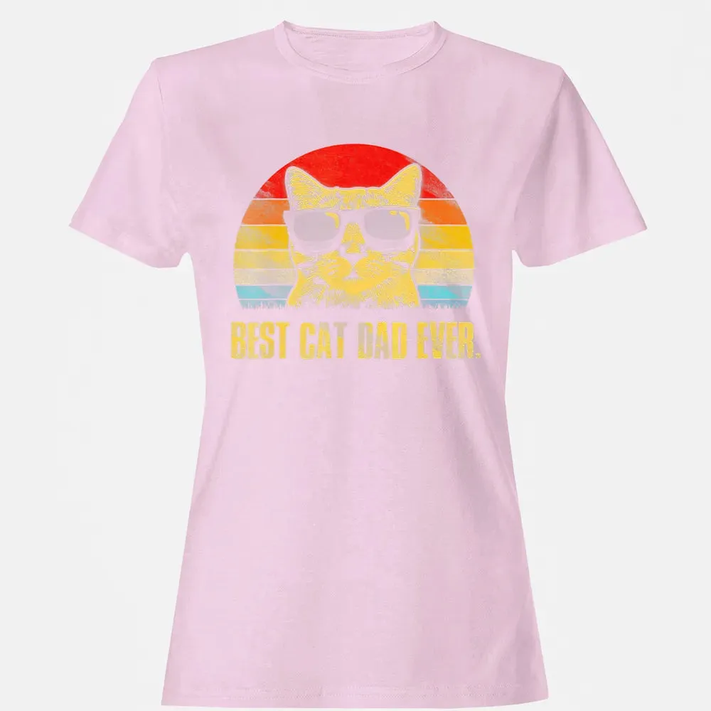 Mens Best Cat Dad Ever  Funny Cat Dad Father Women's T-shirt - 9