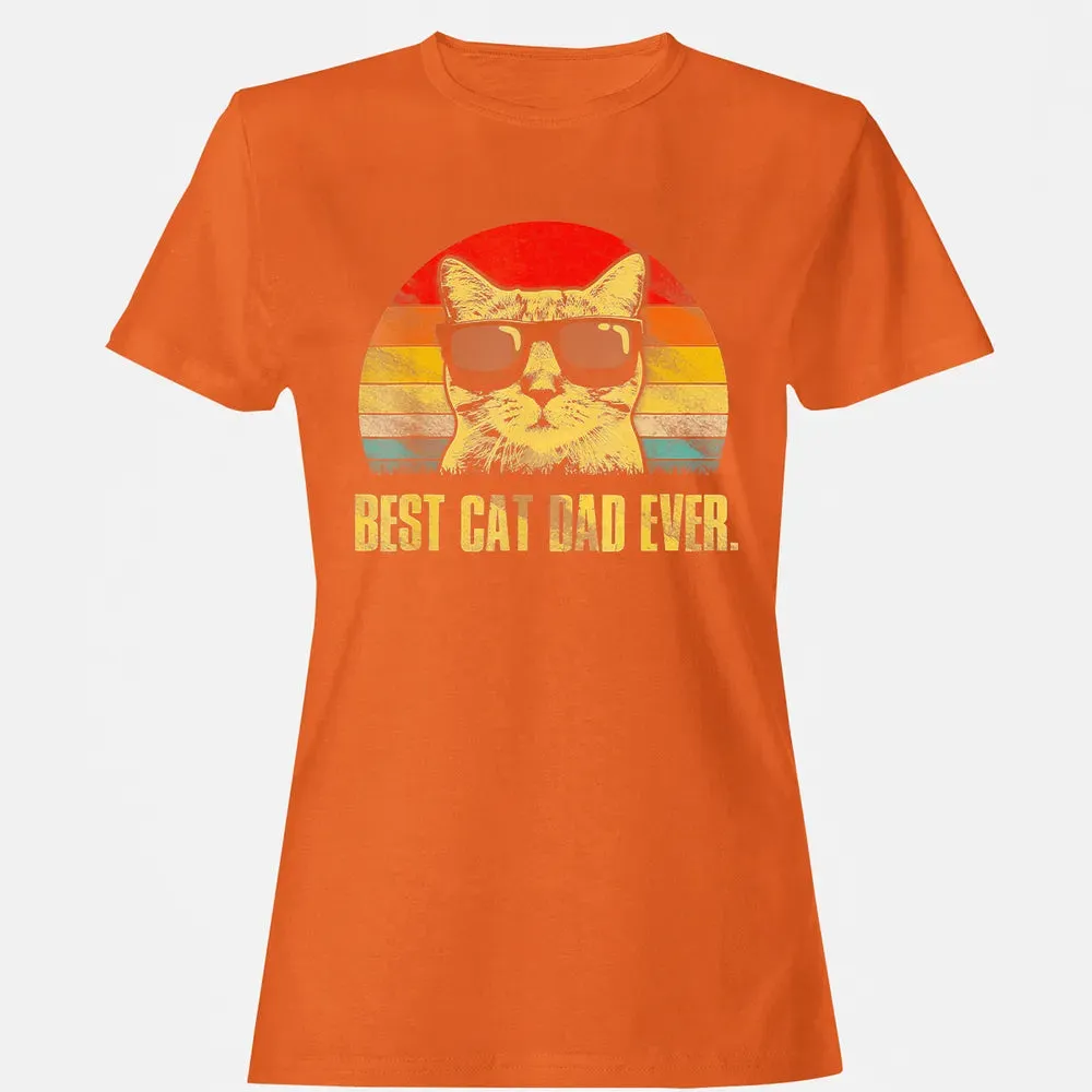 Mens Best Cat Dad Ever  Funny Cat Dad Father Women's T-shirt - 11