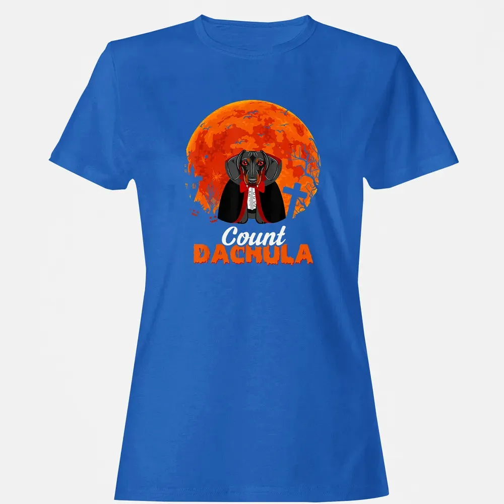 Count Dachula   Dachshund Halloween Gift For Men Women Women's T-shirt - 14