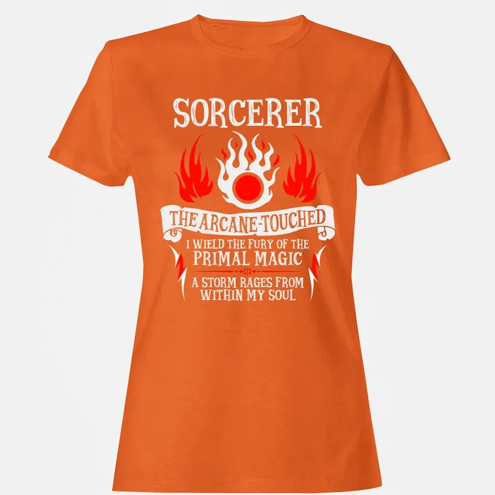 SORCERER, The Arcane Touched  (White Text) Women's T-shirt - 11