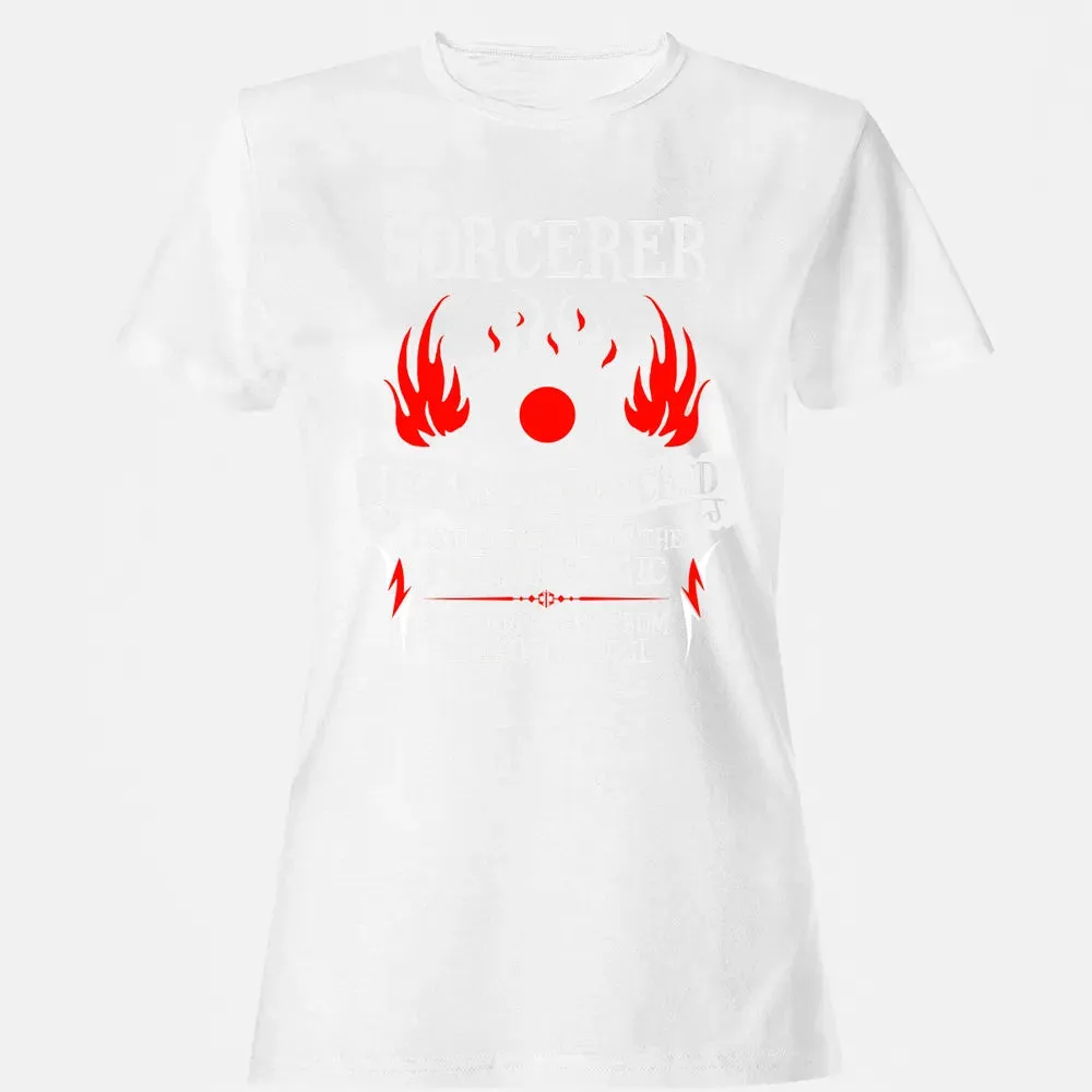 SORCERER, The Arcane Touched  (White Text) Women's T-shirt - 16