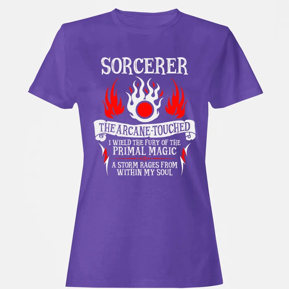 SORCERER, The Arcane Touched  (White Text) Women's T-shirt - 12