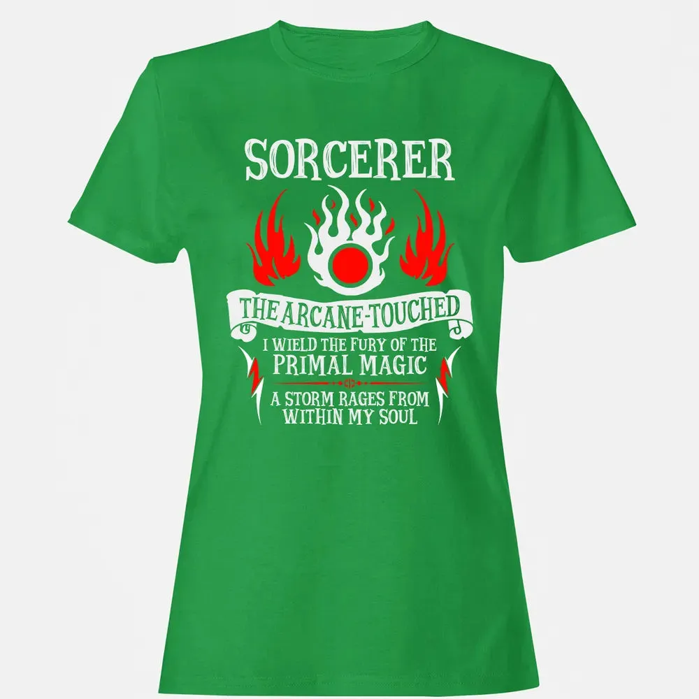 SORCERER, The Arcane Touched  (White Text) Women's T-shirt - 7