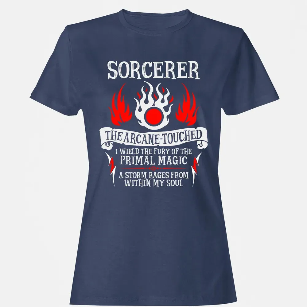 SORCERER, The Arcane Touched  (White Text) Women's T-shirt - 10