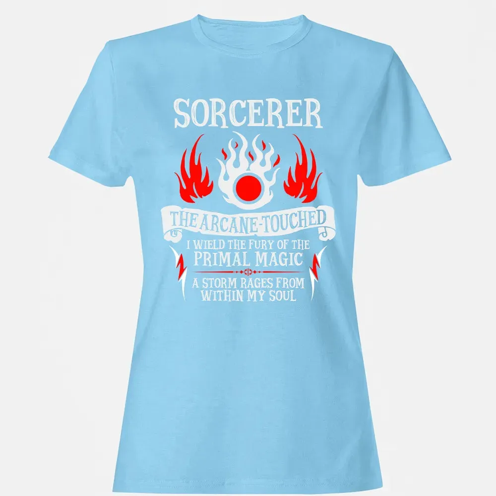 SORCERER, The Arcane Touched  (White Text) Women's T-shirt - 8