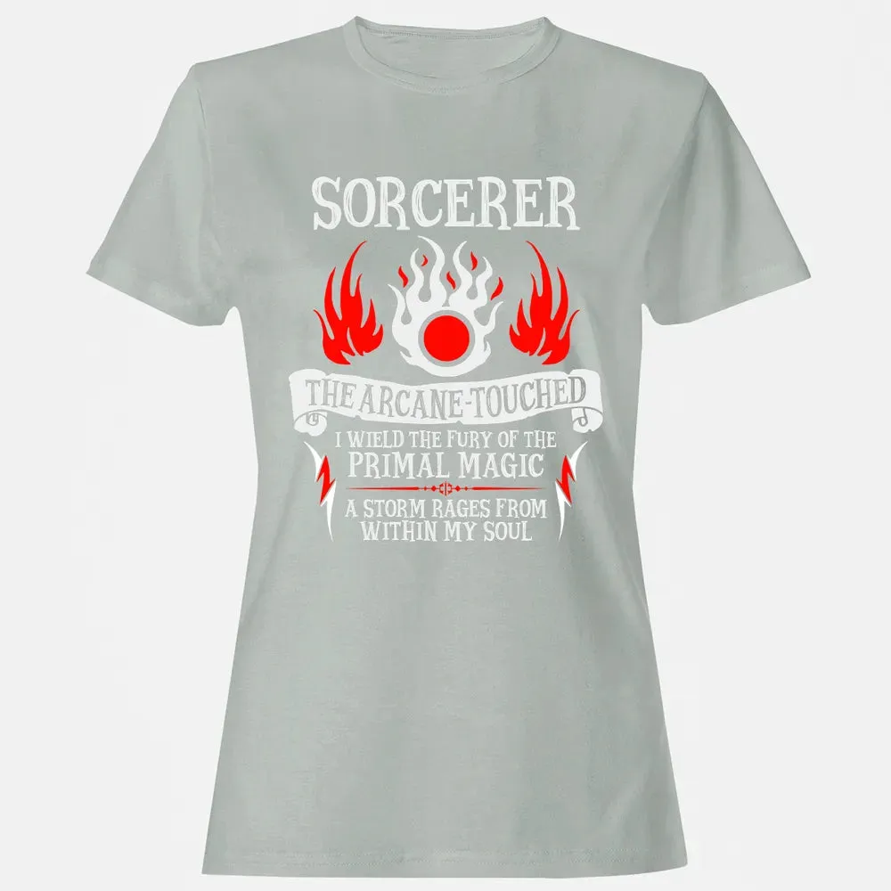 SORCERER, The Arcane Touched  (White Text) Women's T-shirt - 2