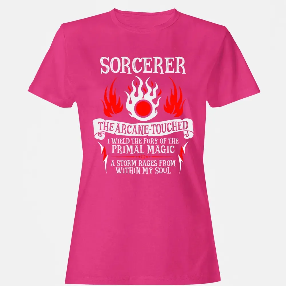 SORCERER, The Arcane Touched  (White Text) Women's T-shirt - 6