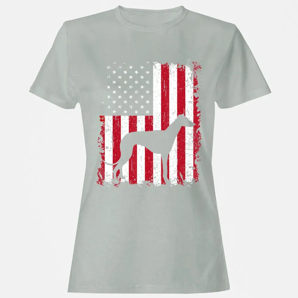 Greyhound 4th of July Patriotic American USA Flag Gift Women's T-shirt - 2