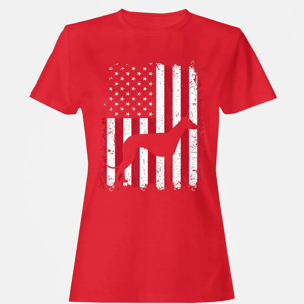 Greyhound 4th of July Patriotic American USA Flag Gift Women's T-shirt - 13
