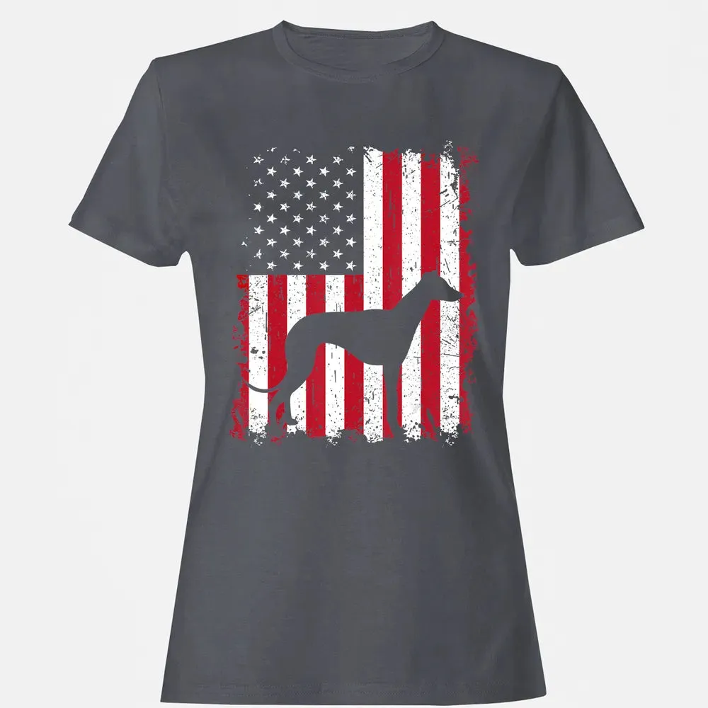 Greyhound 4th of July Patriotic American USA Flag Gift Women's T-shirt - 5