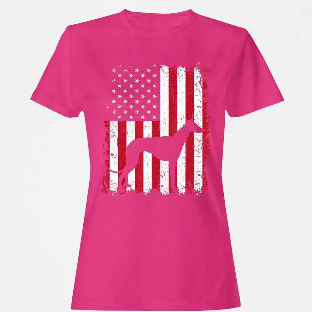 Greyhound 4th of July Patriotic American USA Flag Gift Women's T-shirt - 6