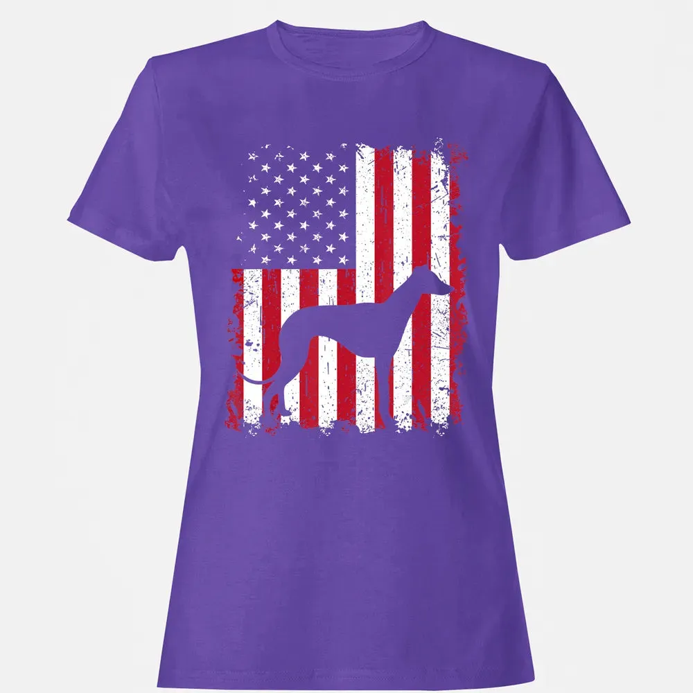 Greyhound 4th of July Patriotic American USA Flag Gift Women's T-shirt - 12