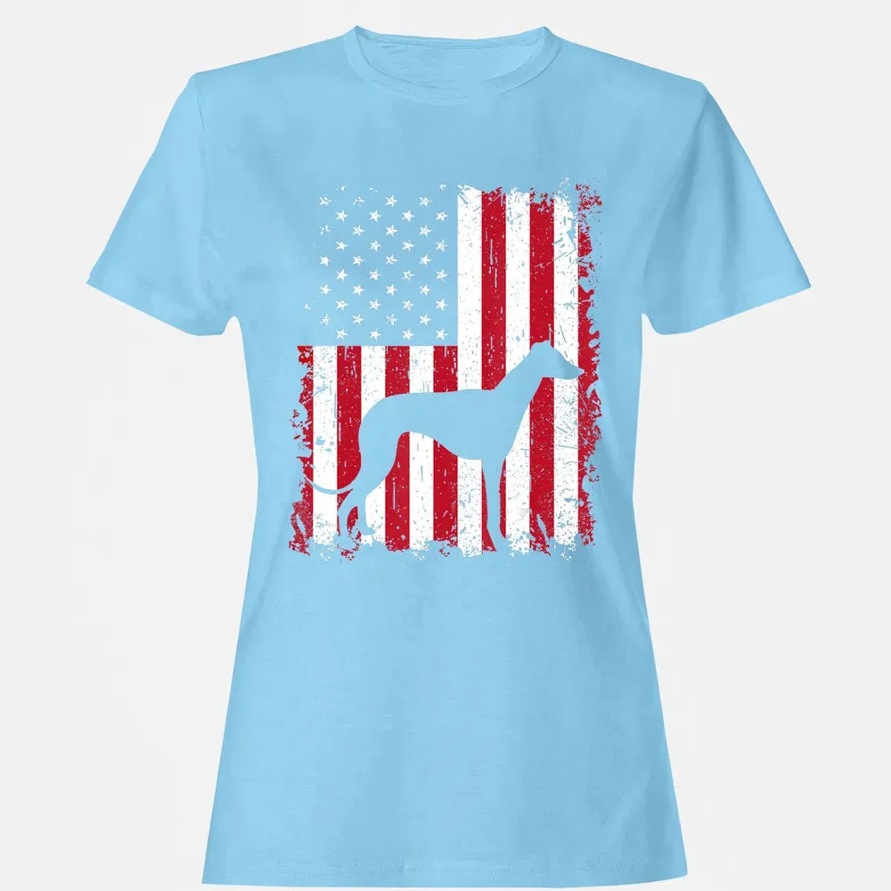 Greyhound 4th of July Patriotic American USA Flag Gift Women's T-shirt - 8