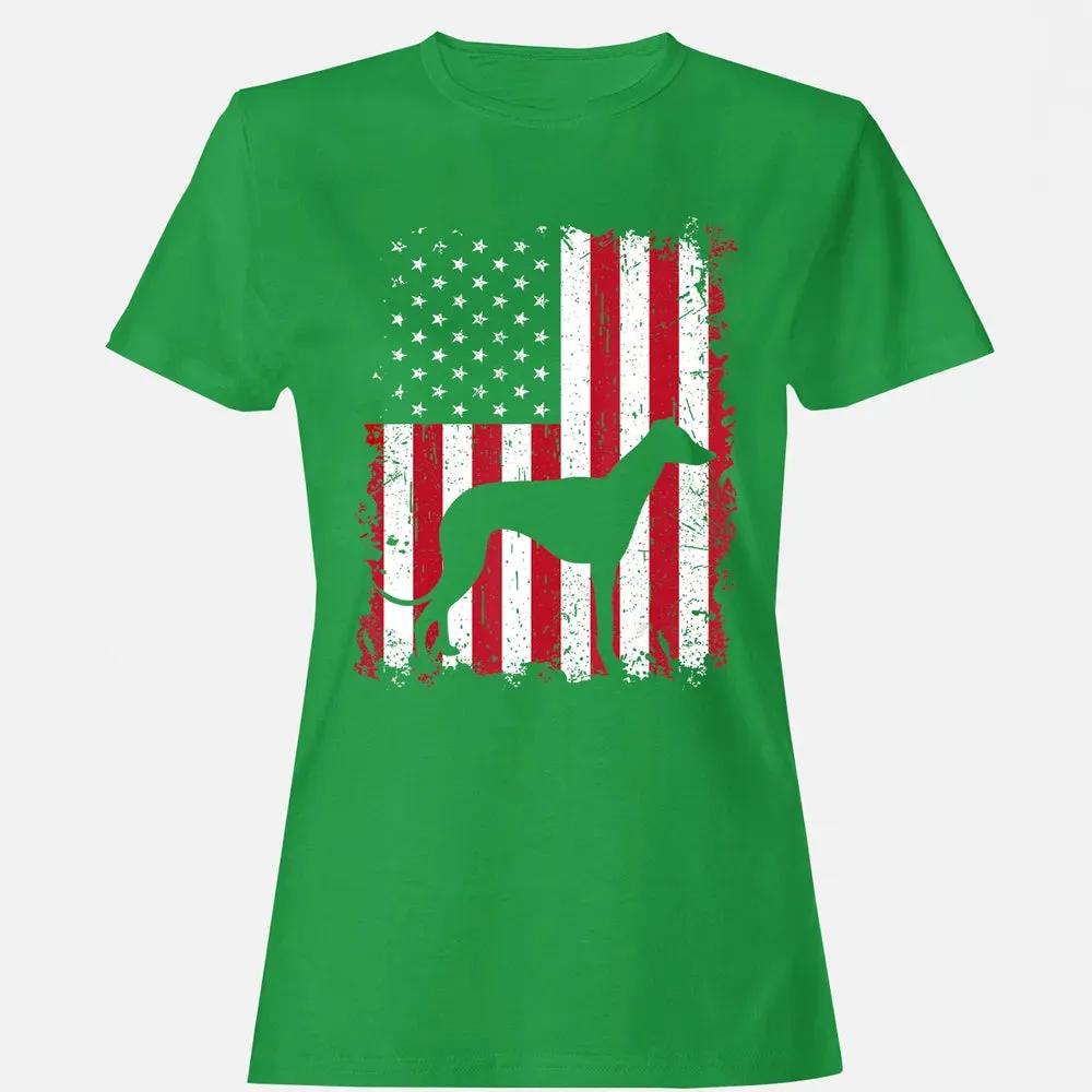 Greyhound 4th of July Patriotic American USA Flag Gift Women's T-shirt - 7