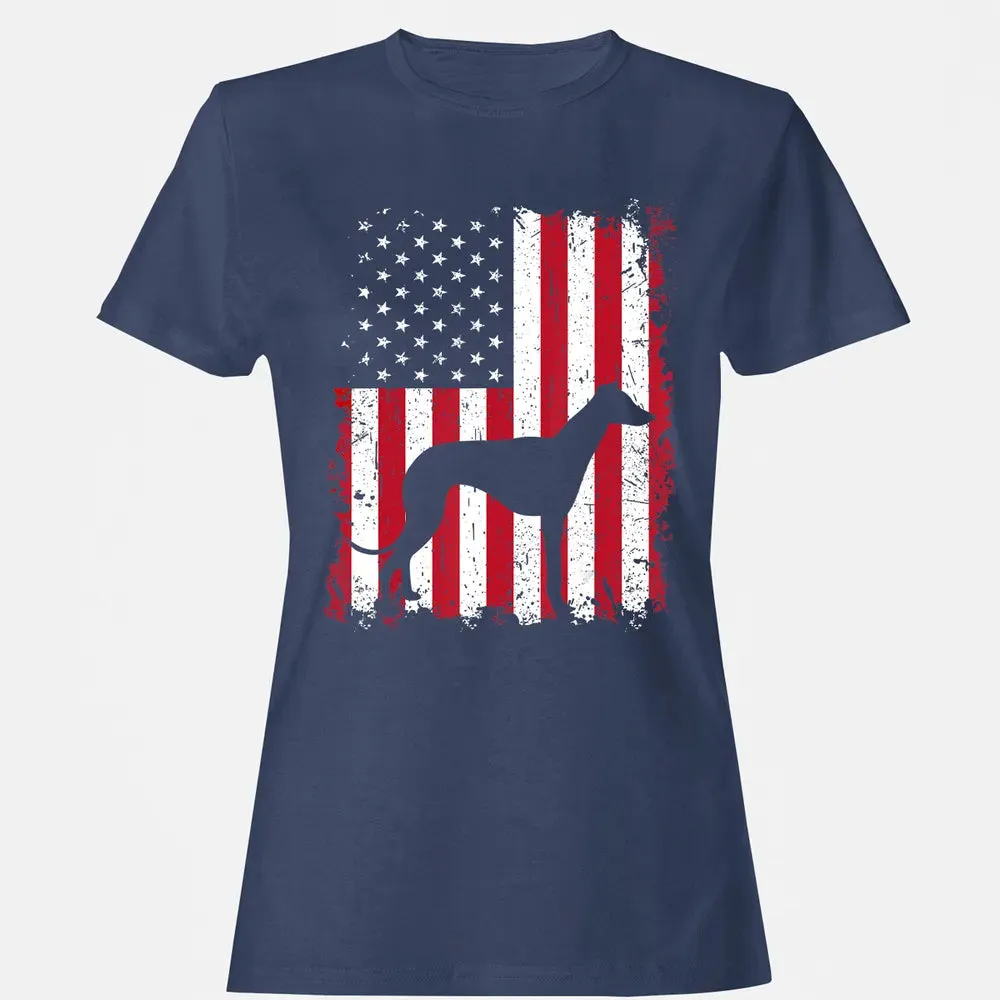 Greyhound 4th of July Patriotic American USA Flag Gift Women's T-shirt - 10