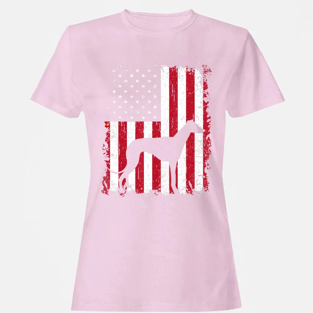 Greyhound 4th of July Patriotic American USA Flag Gift Women's T-shirt - 9