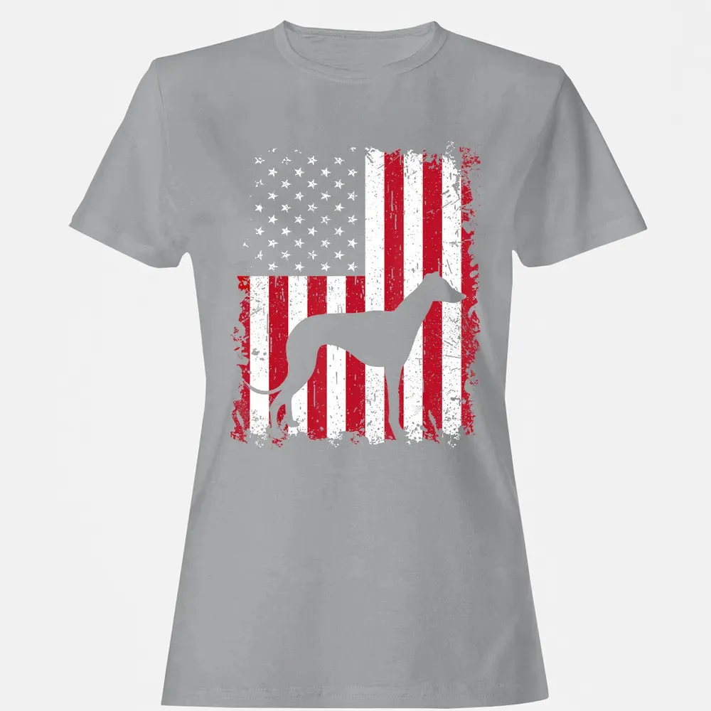 Greyhound 4th of July Patriotic American USA Flag Gift Women's T-shirt - 15