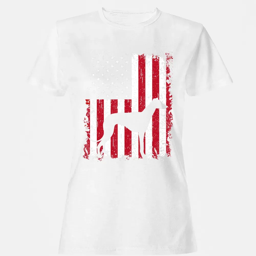 Greyhound 4th of July Patriotic American USA Flag Gift Women's T-shirt - 16