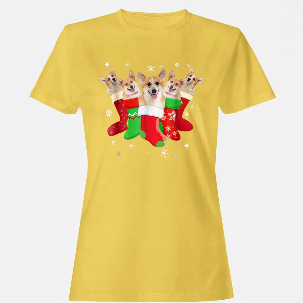 Corgi Christmas Socks Women's T-shirt - 4